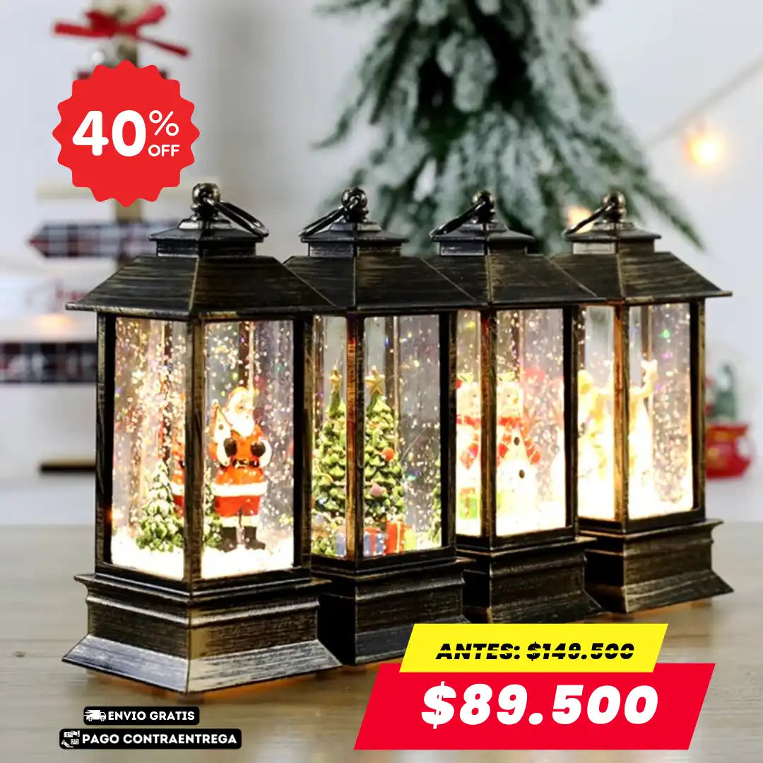 Farol de Navidad🎄Sonidos Navideños, Efecto de Nieve en Movimiento➕Envio Gratis