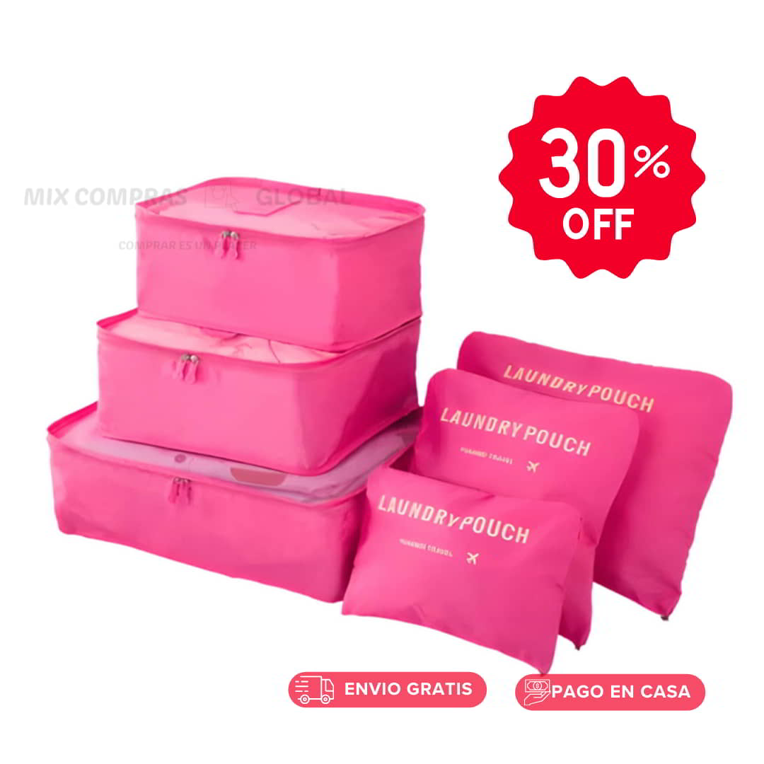 Set Organizadores De Viaje Kit X 6 Pieza + 30% Descuento HOY