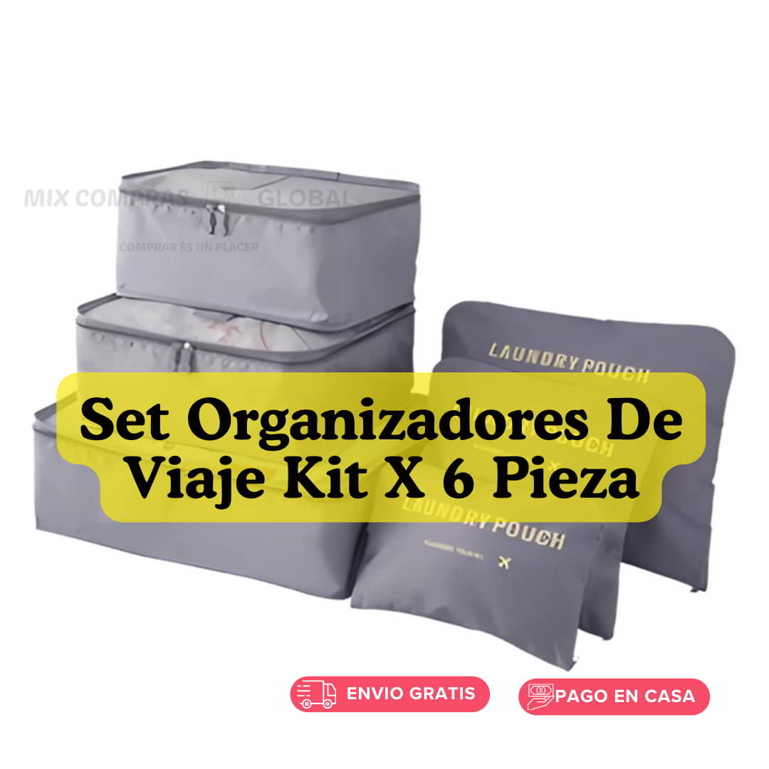 Set Organizadores De Viaje Kit X 6 Pieza + 30% Descuento HOY