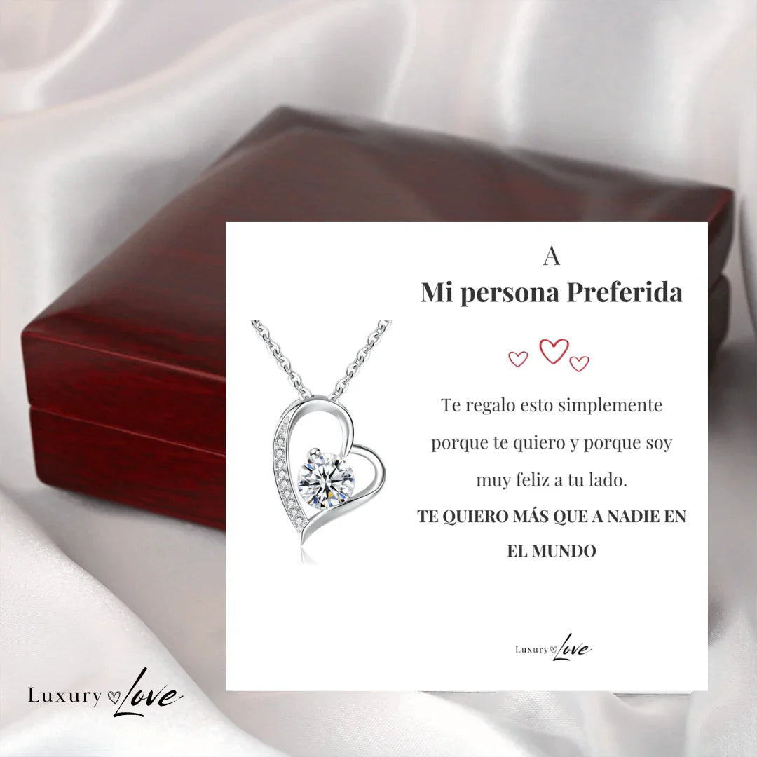 Collar Amor-Eterno™ para mi Amor (con carta especial) ➕CAJA DE REGALO DE MADERA CON LUZ LED ➕ENVIO GRATIS