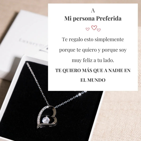 Collar Amor-Eterno™ para mi Amor (con carta especial) ➕CAJA DE REGALO DE MADERA CON LUZ LED ➕ENVIO GRATIS