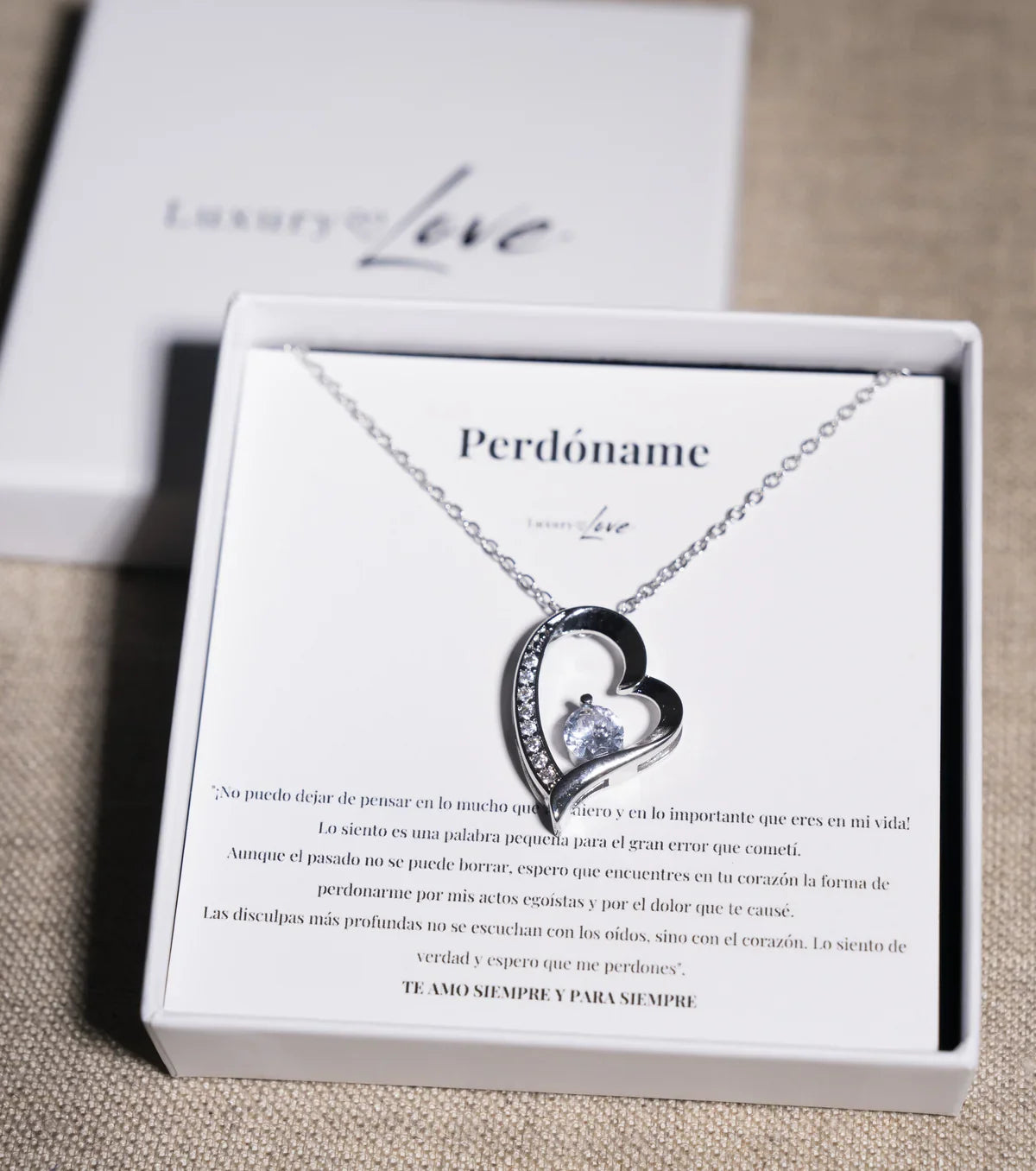 Collar Amor-Eterno™ para mi Amor (con carta especial) ➕CAJA DE REGALO DE MADERA CON LUZ LED ➕ENVIO GRATIS