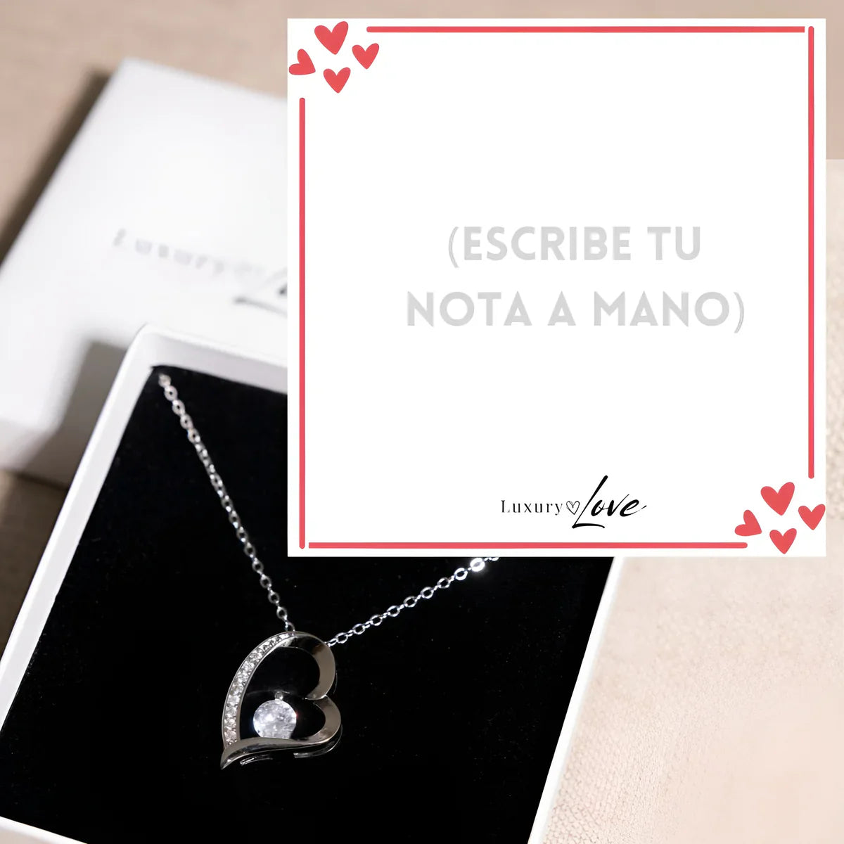 Collar Amor-Eterno™ para mi Amor (con carta especial) ➕CAJA DE REGALO DE MADERA CON LUZ LED ➕ENVIO GRATIS