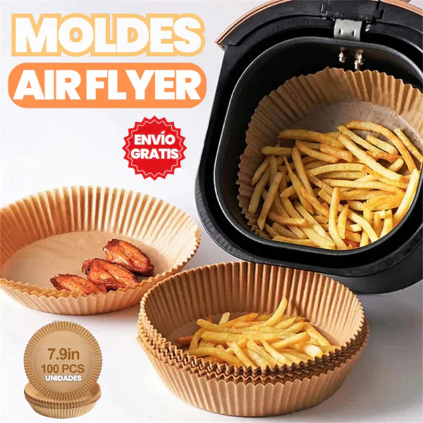 MOLDES EN PAPEL PERGAMINO PARA AIR FRYER X100 UNIDADES ➕ LIBRO DE RESETAS DE MASTERCHEF 2024