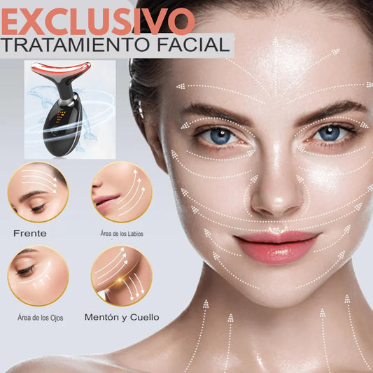 MASAJEADOR FACIAL REDUCTOR DE PAPADA CON 3 LUCES LED➕REGALO SORPRESA