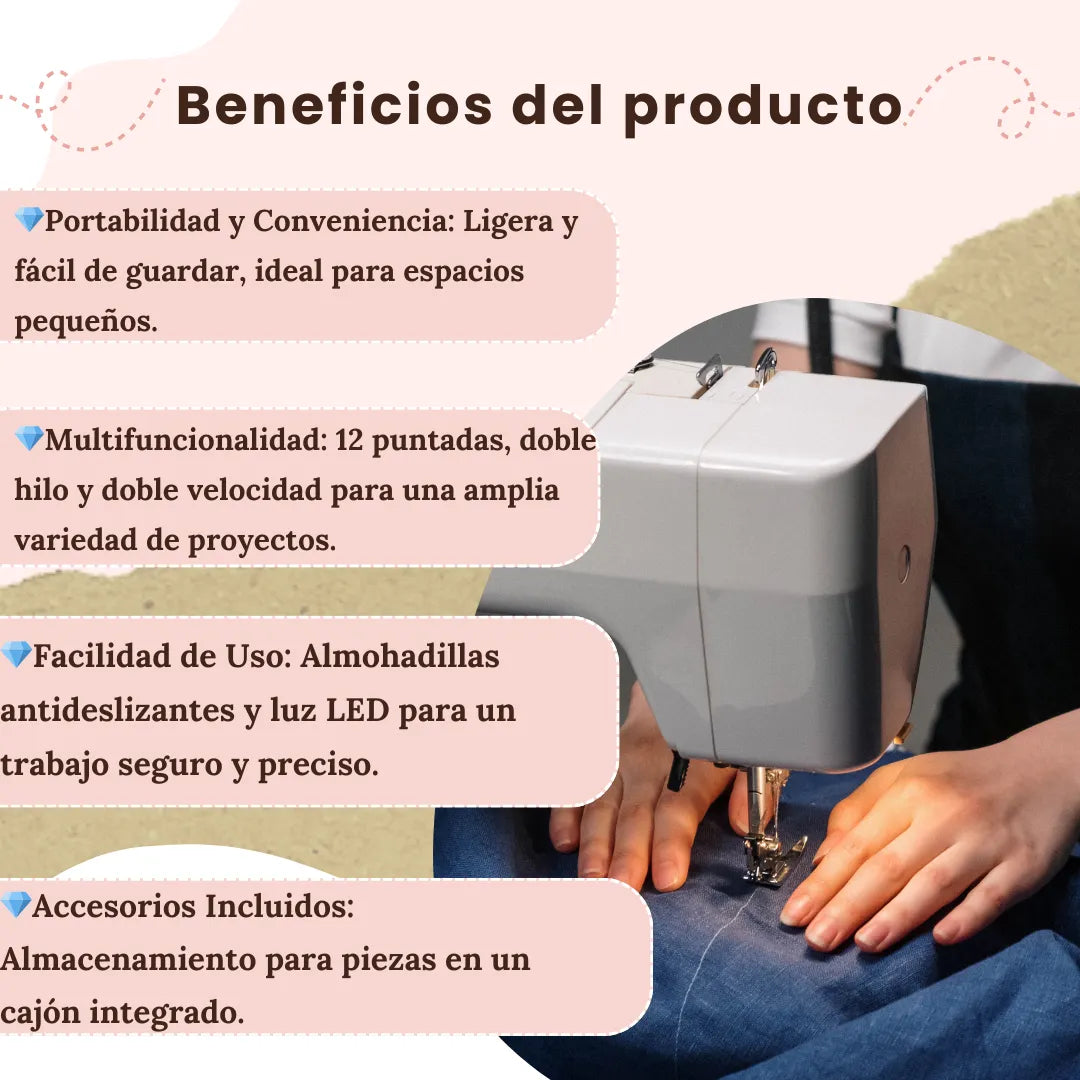 Maquina De Coser Electrica Portatil de 12 Puntadas con MESA➕Regalo Sorpresa