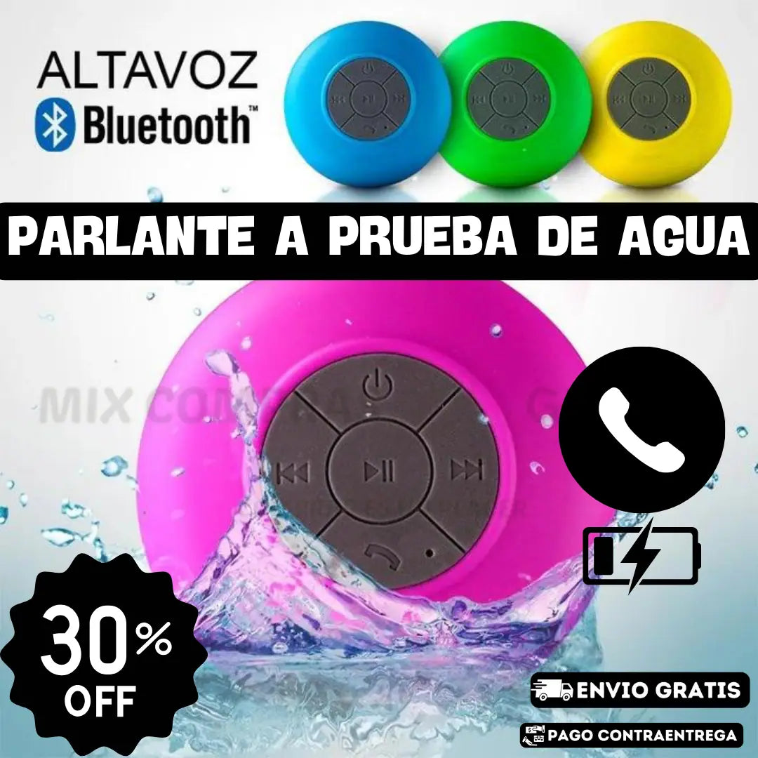 PARLANTE BLUETOOTH A PRUEBA DE AGUA Y CONTESTA LLAMADAS PARA DUCHA Y COCINA🎁 30% OFF