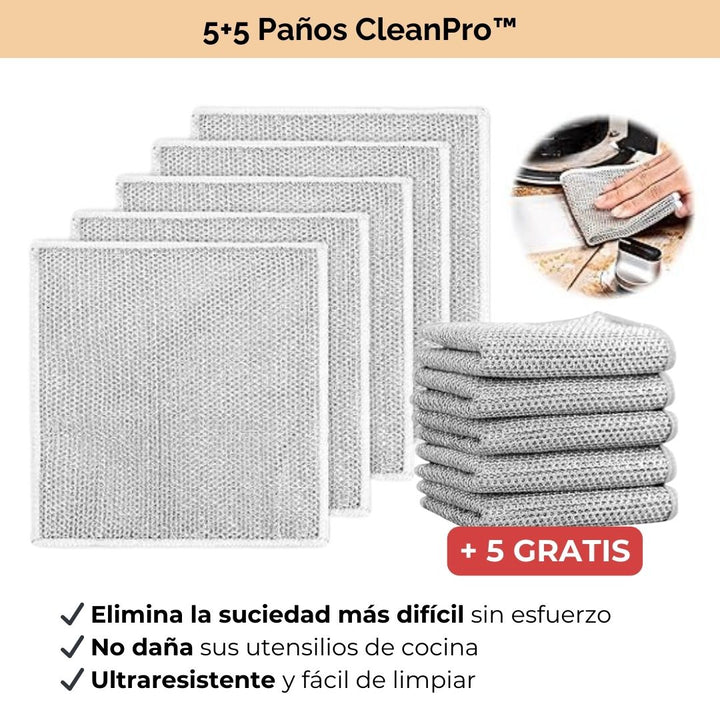 PAÑOS DE LIMPIEZA CLEANPRO. COMPRA 5 Y LLEVA 5 MÁS GRATIS😀