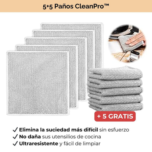 PAÑOS DE LIMPIEZA CLEANPRO. COMPRA 5 Y LLEVA 5 MÁS GRATIS😀