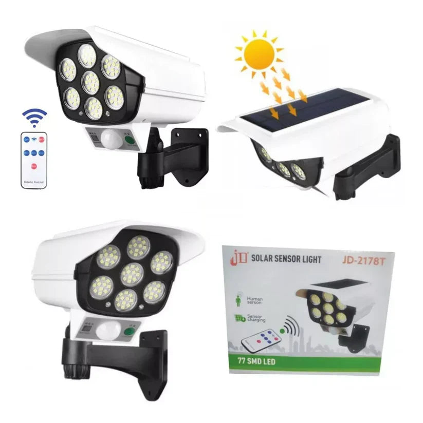 Foco Led Simulador de Cámara con Mando SolarGuard➕Envio Gratis