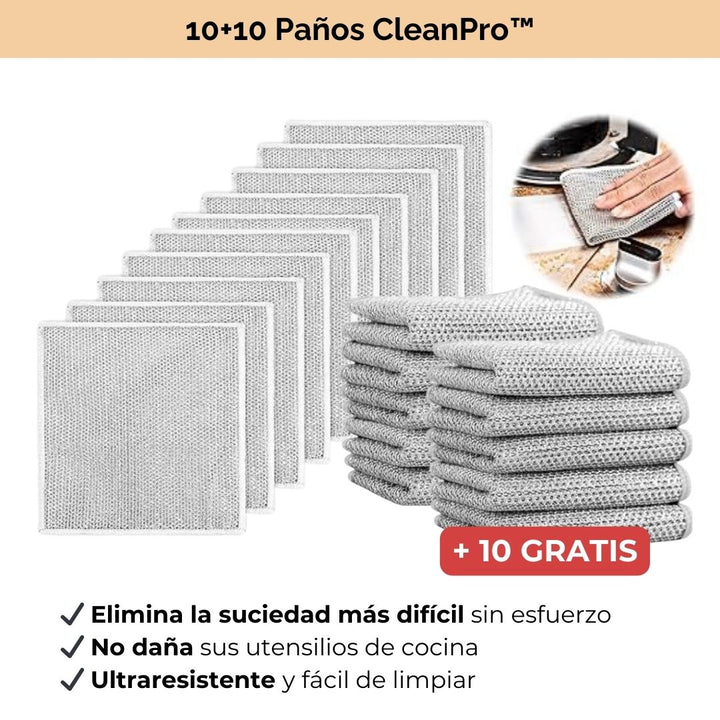 PAÑOS DE LIMPIEZA CLEANPRO. COMPRA 5 Y LLEVA 5 MÁS GRATIS😀