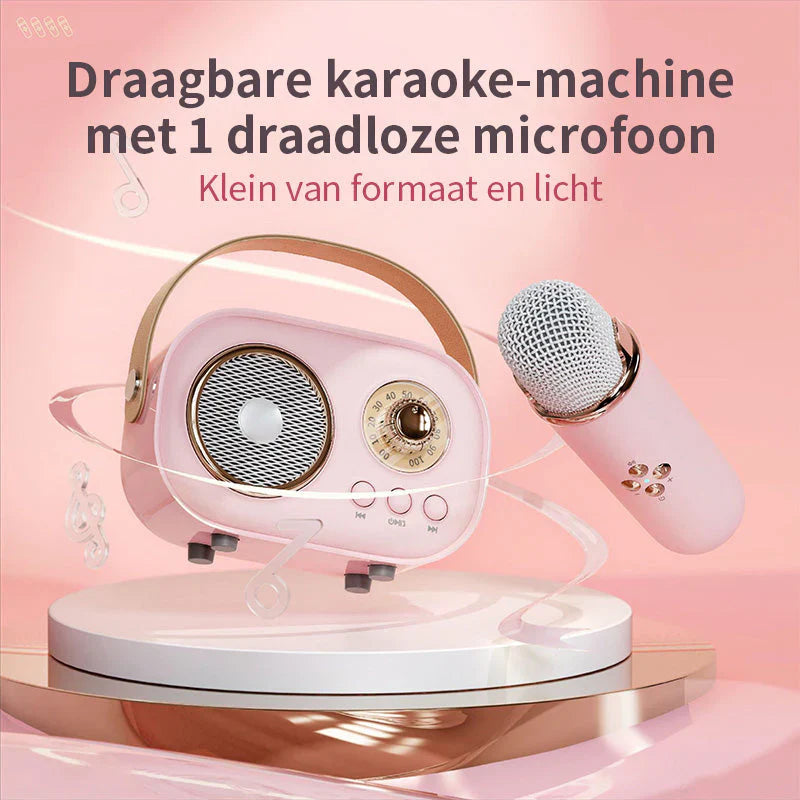 Mini máquina de karaoke con micrófono draadloze