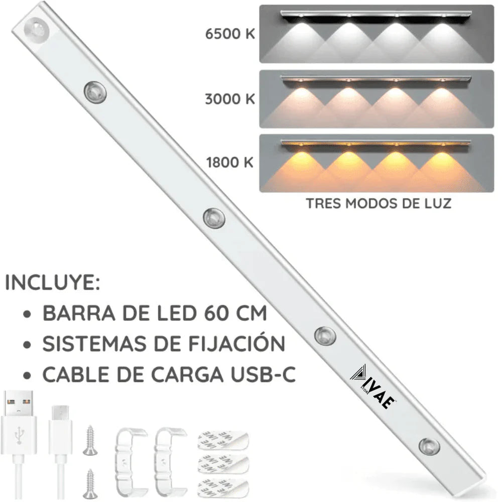 LED Recargable con Sensor de Movimiento y Efecto Montaña - 60cm